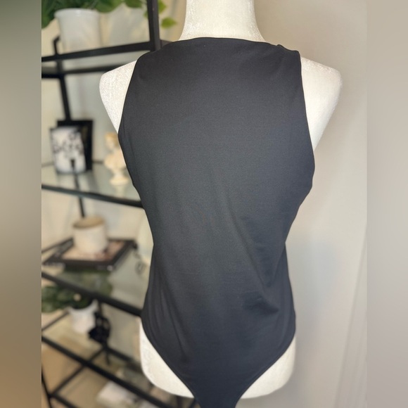 ReoRia High Neck Racerback Sleeveless Bodysuit Tank Top Black Size XL - Picture 7 of 9